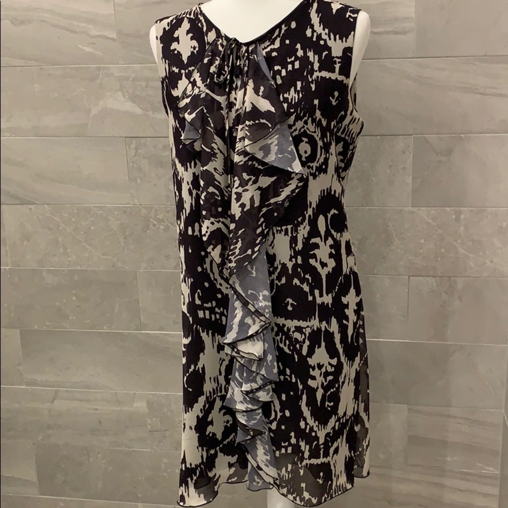 Sweet Pea ruffle Dress black tan Medium 8 - 10